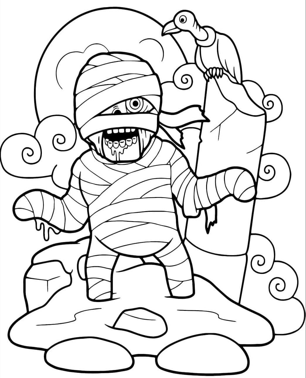 مومياء زومبي مخيفة تلوين