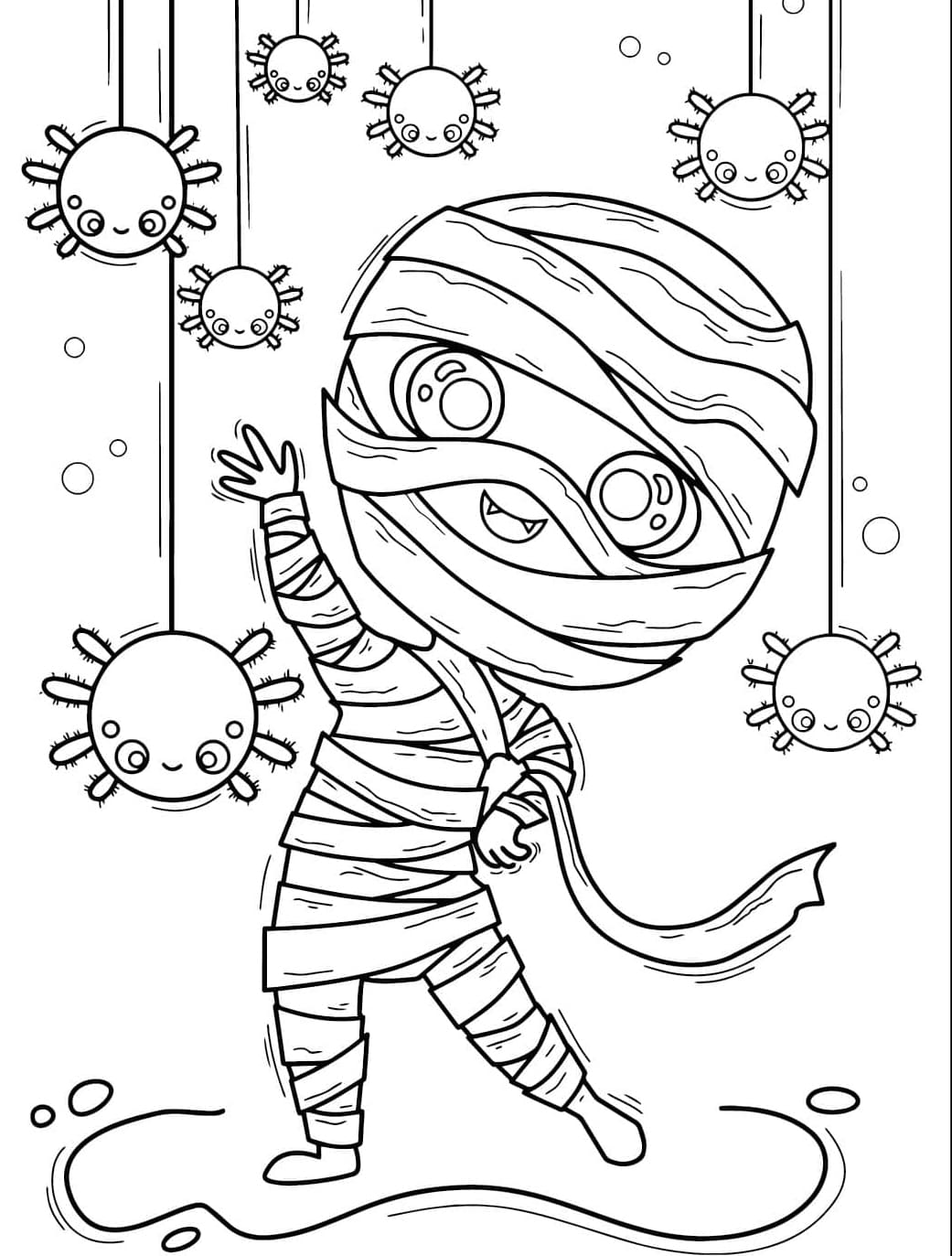 مومياء لطيفة سعيدة تلوين