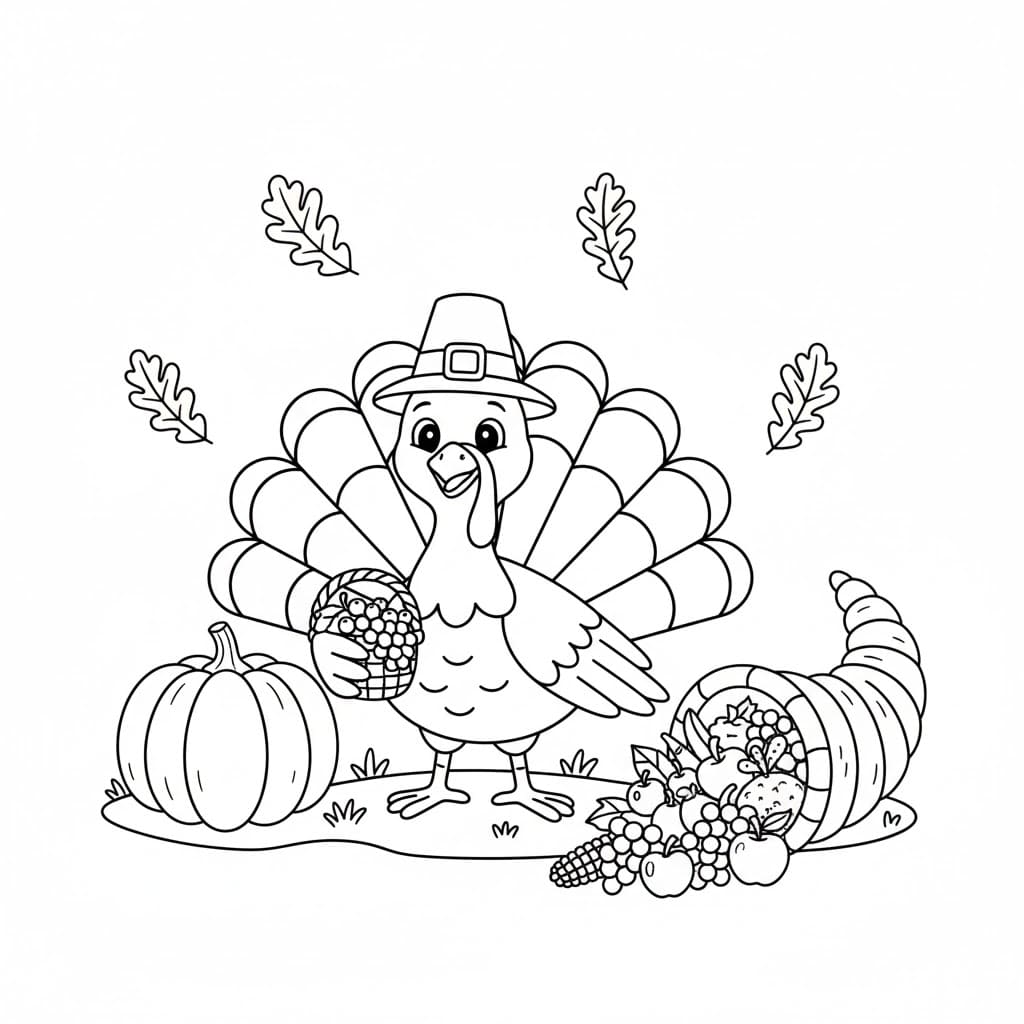 طباعة الديك الرومي تلوين