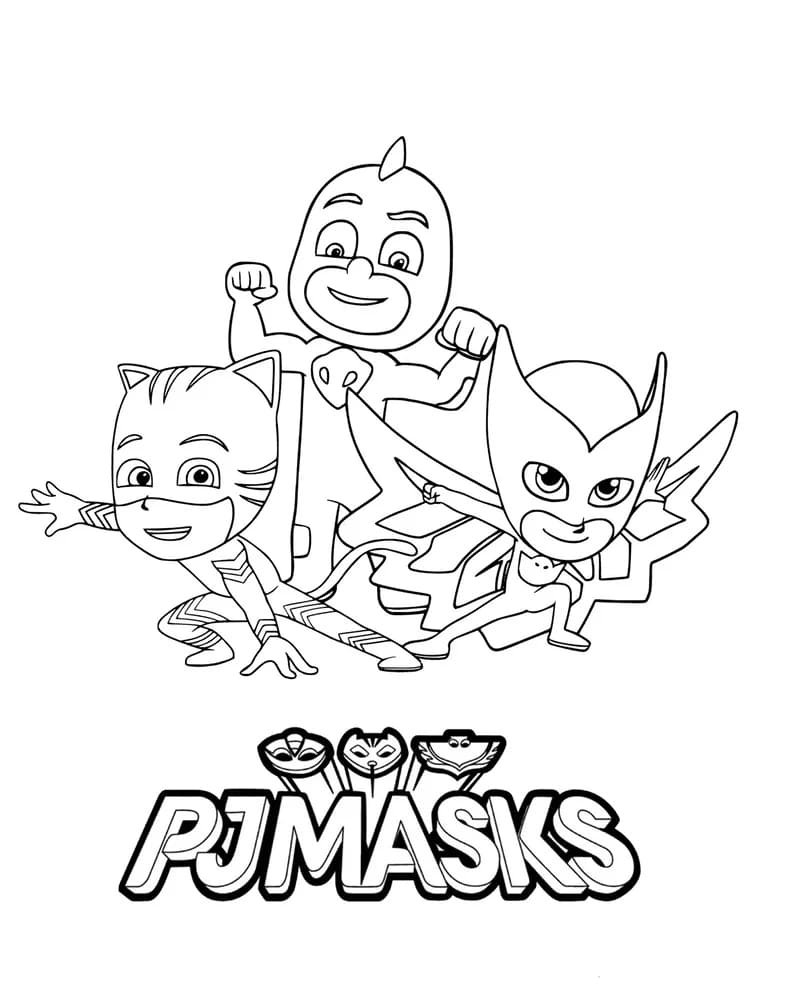 أبطال بي جي ماسكس للأطفال تلوين