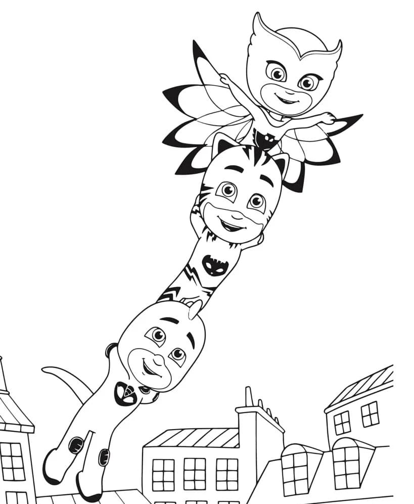 أبطال بي جي ماسكس دائمًا معًا تلوين