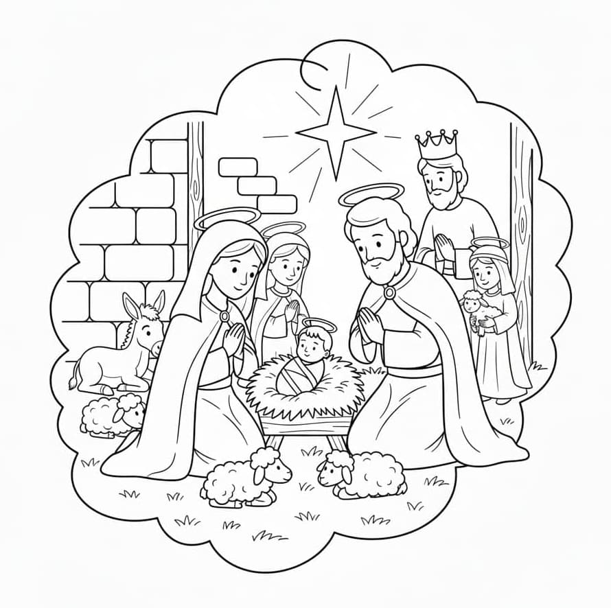 الطفل يسوع مخصص للبالغين تلوين