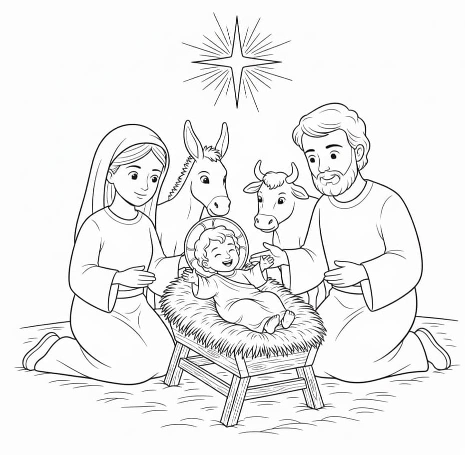 الطفل يسوع يبتسم تلوين