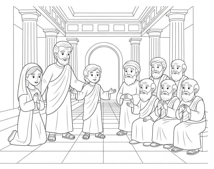 دخول الطفل يسوع مجاني للبالغين تلوين