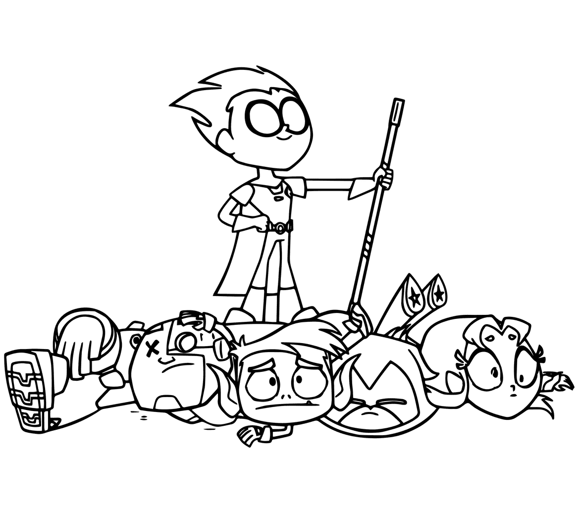 فريق الأبطال الخارقين أبطال التايتنز انطلقوا تلوين