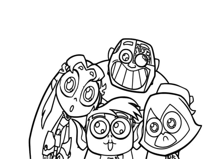 فريق جبابرة المراهقين اللطيفين تلوين