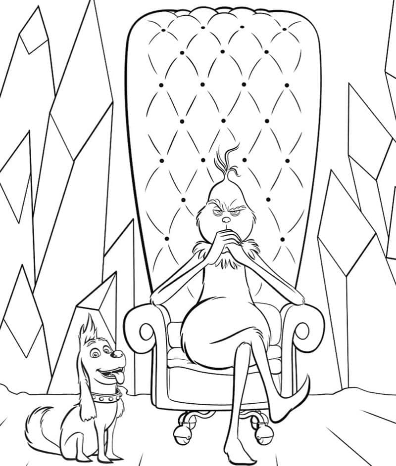 غرينش جالسًا تلوين