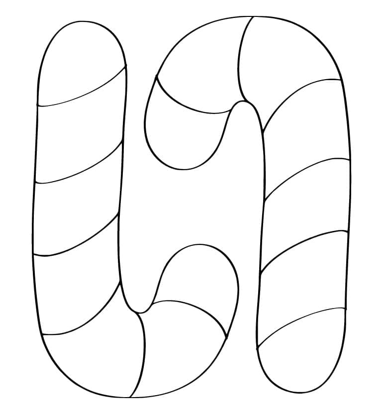 حلوى قصب السكر البسيطة لعيد الميلاد تلوين