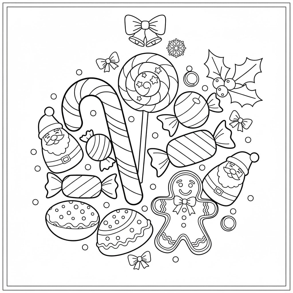 حلوى قصب السكر سهلة تلوين