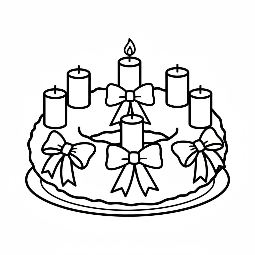 إكليل المجيء قابل للطباعة مجاناً تلوين