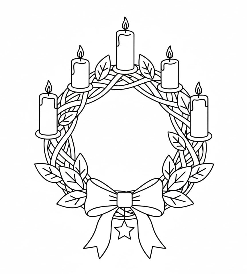 إكليل عيد الميلاد اللطيف تلوين