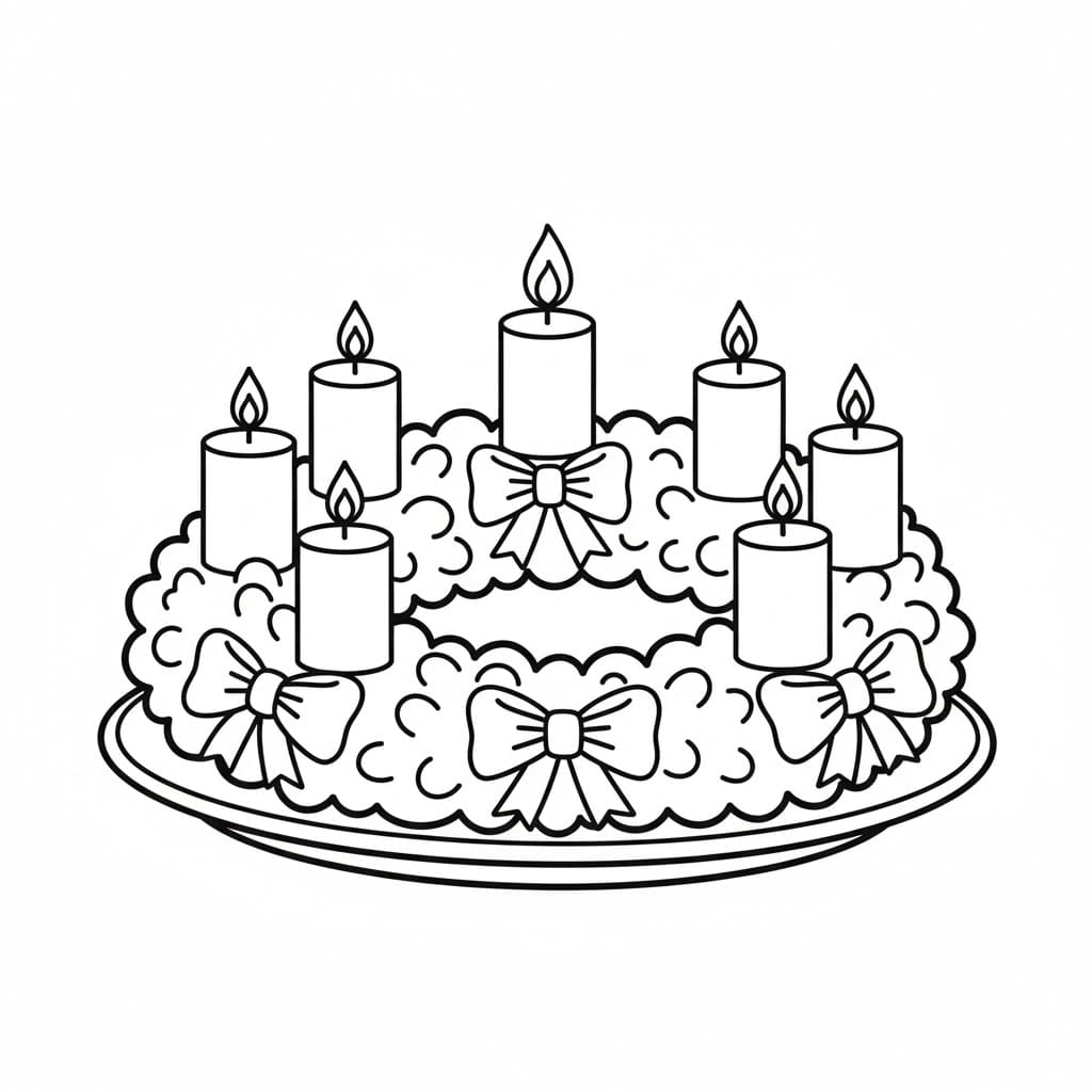 إكليل مجيء مجاني قابل للطباعة تلوين