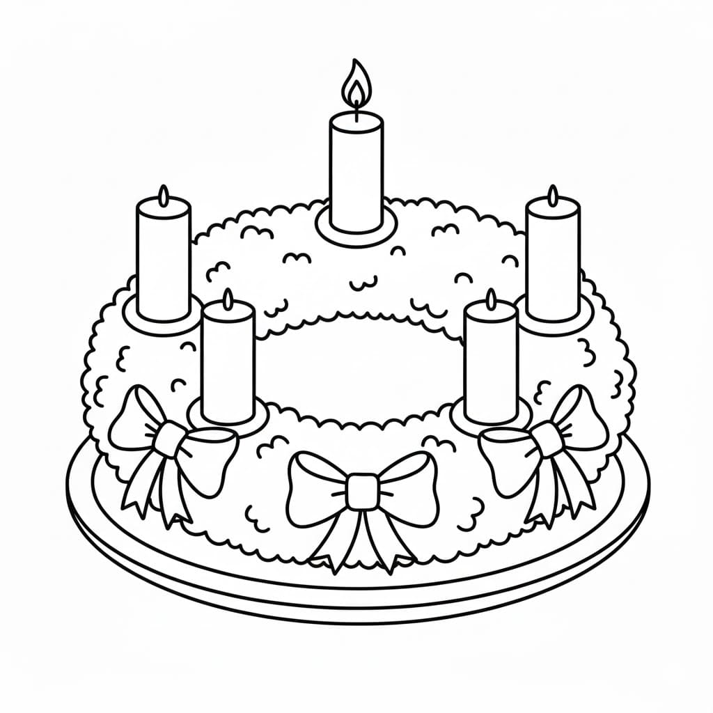 إكليل مجيء قابل للطباعة تلوين