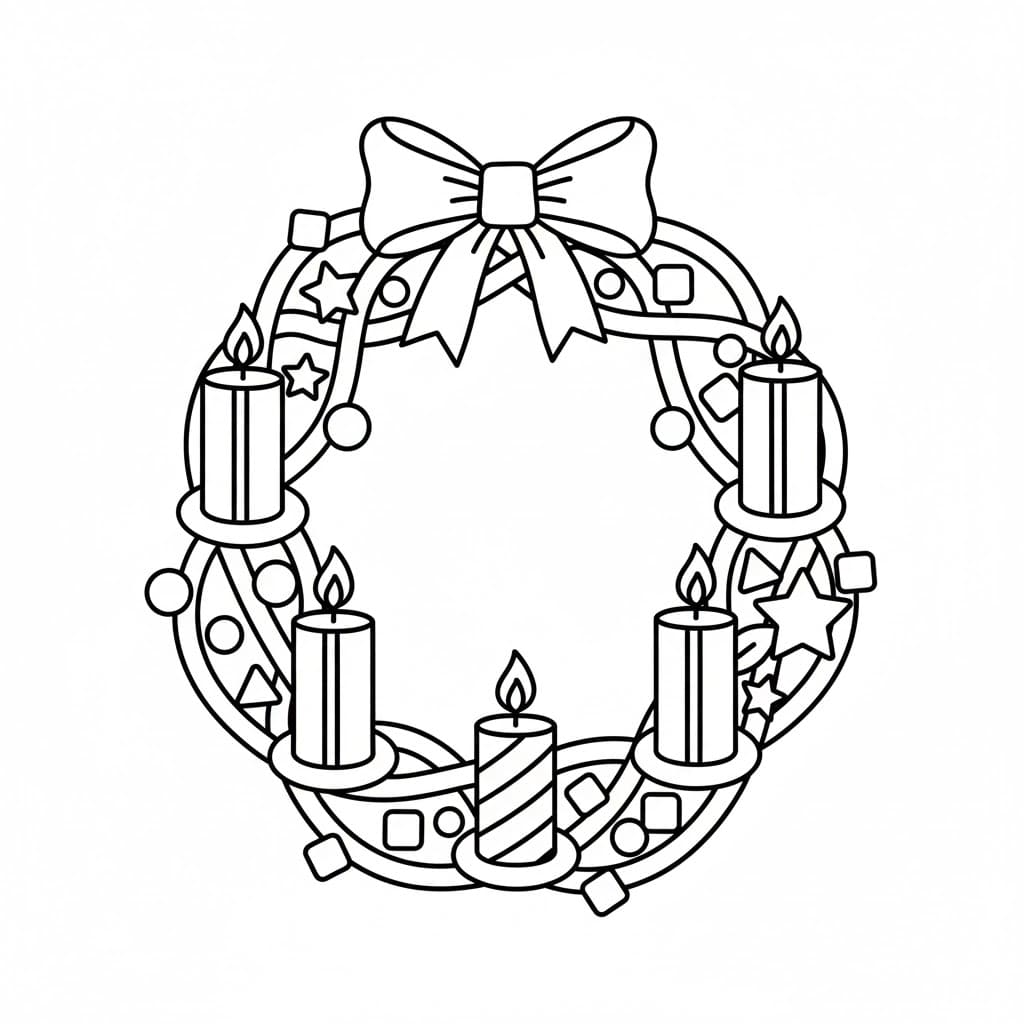 إكليل المجيء بسيط للغاية تلوين