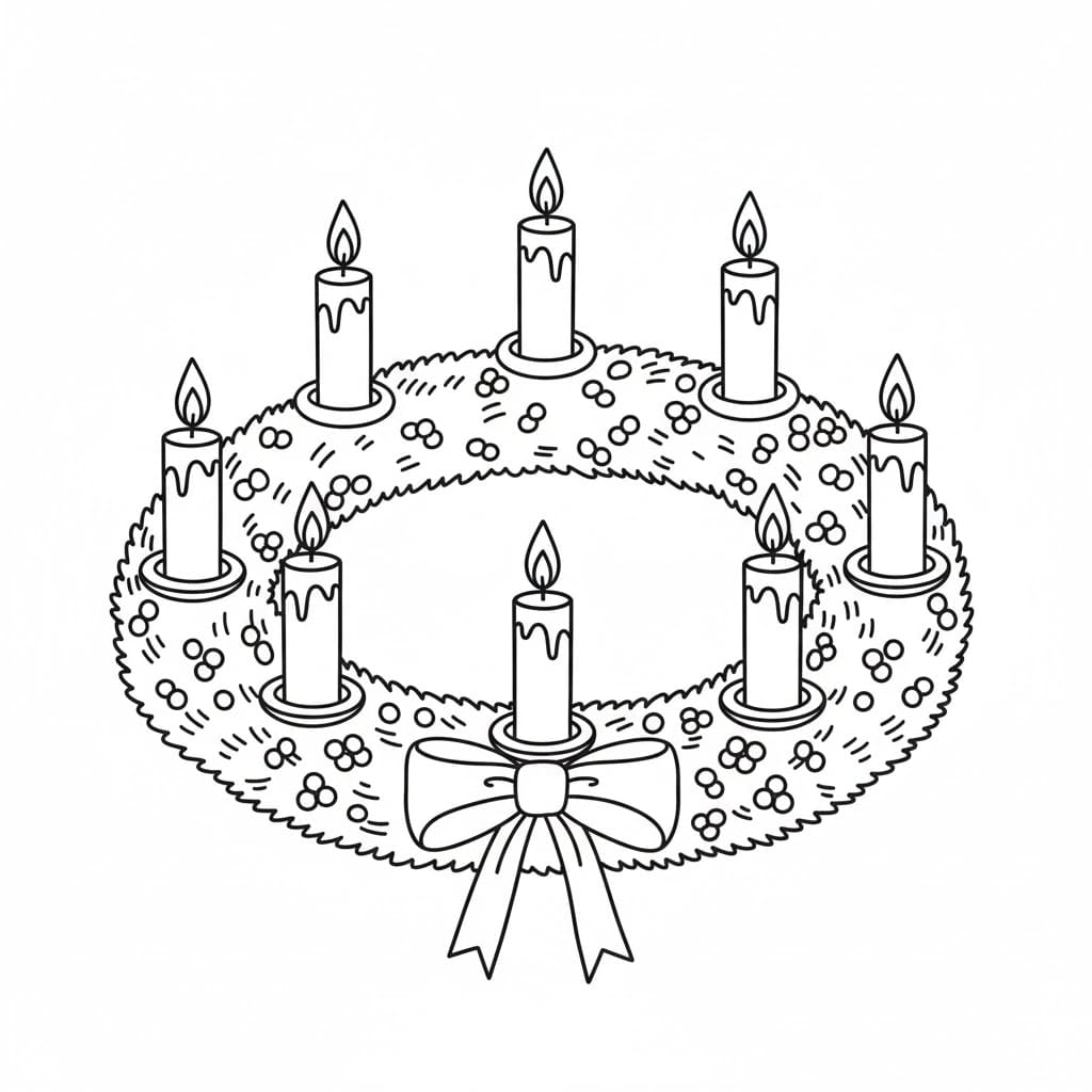 إكليل المجيء مثالي تلوين