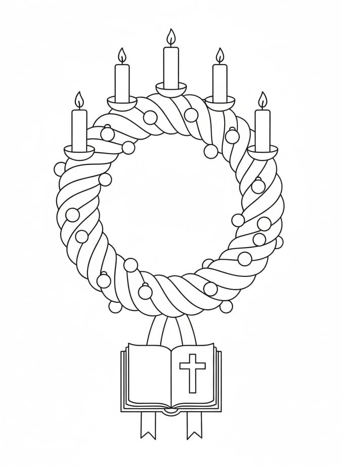 إكليل المجيء للبالغين تلوين