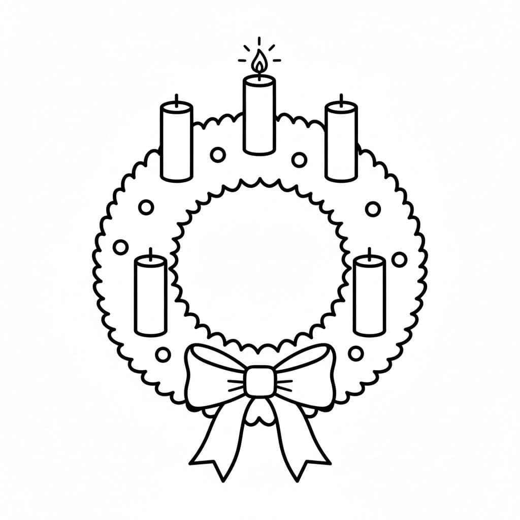 إكليل المجيء سهل للغاية تلوين