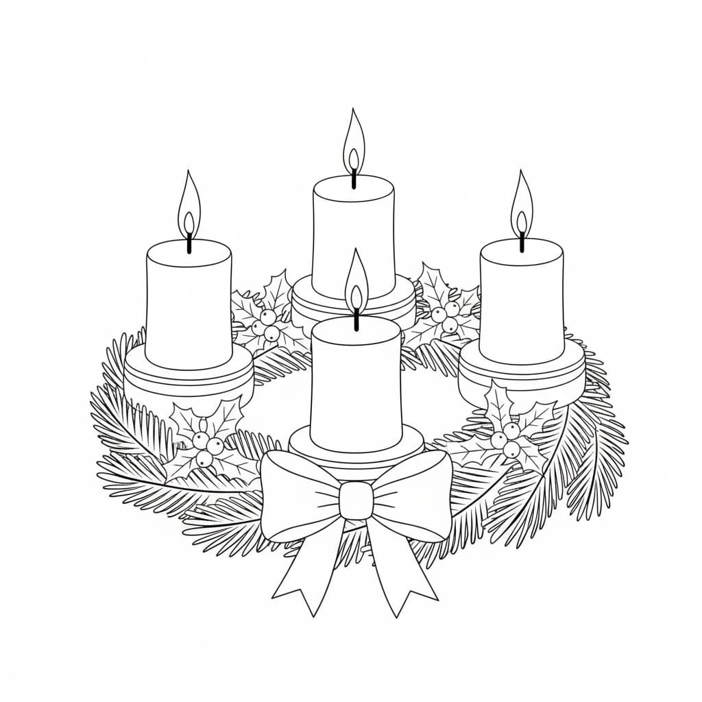 إكليل المجيء جميل جداً تلوين