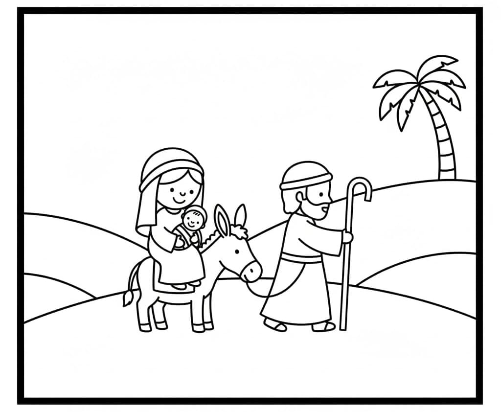 لوحة مشهد الميلاد تلوين