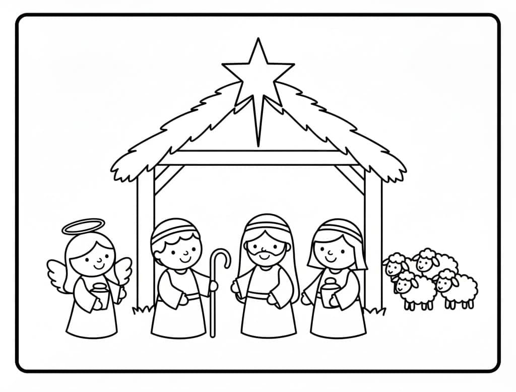 مشهد الميلاد سهل تلوين