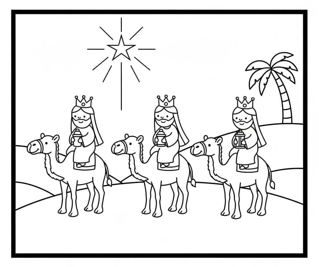 مشهد ميلاد المسيح - قابل للطباعة تلوين