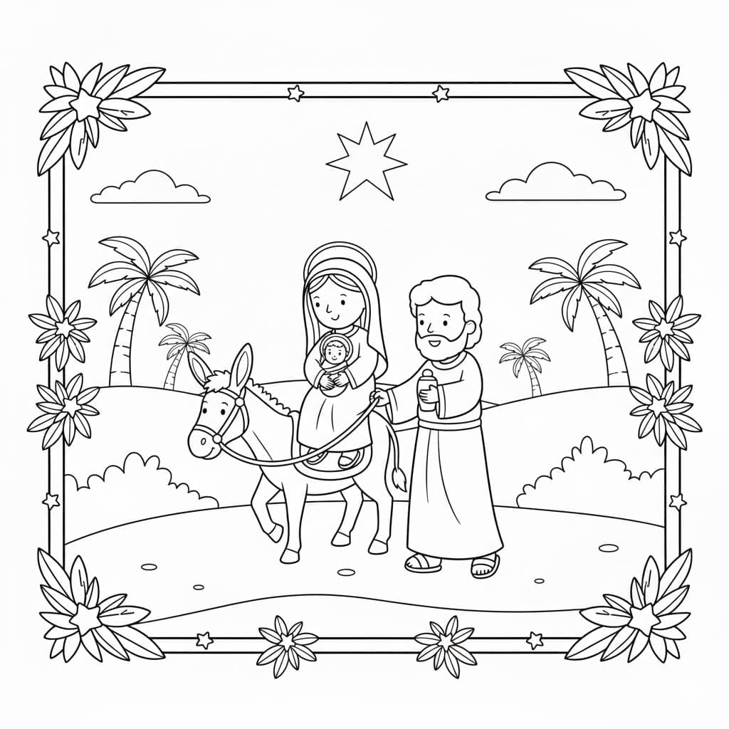 مشهد ميلاد أساسي تلوين