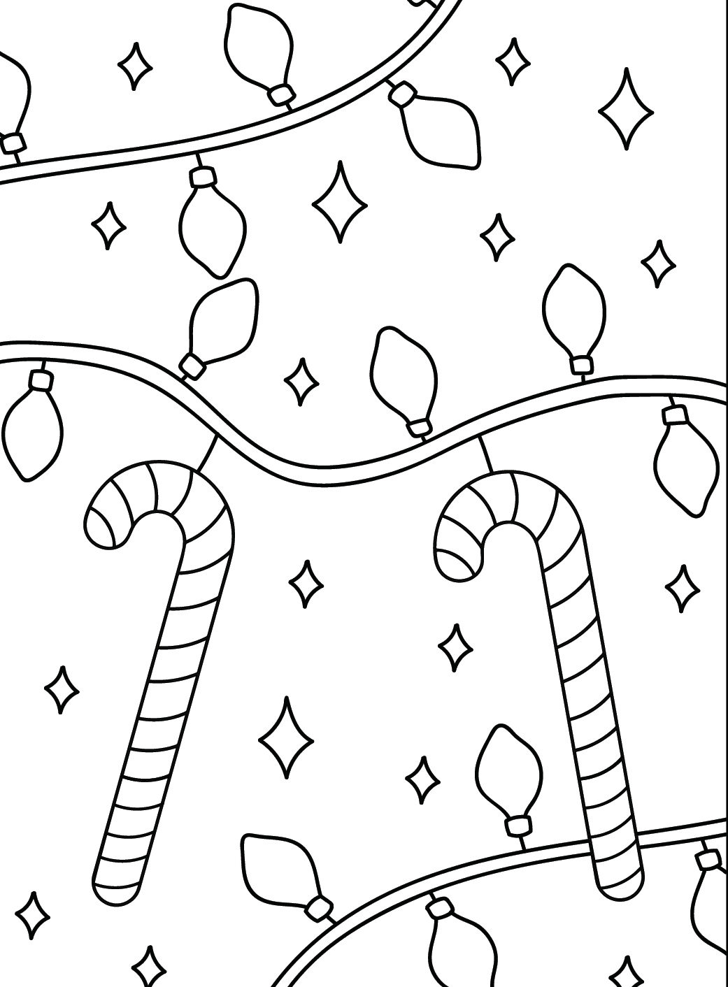 قالب حلوى قصب السكر للطباعة مجاناً تلوين