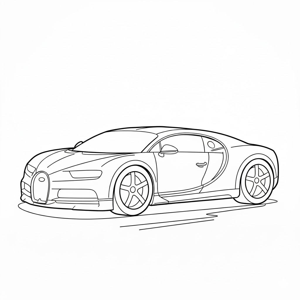 رسم بوغاتي فن تلوين