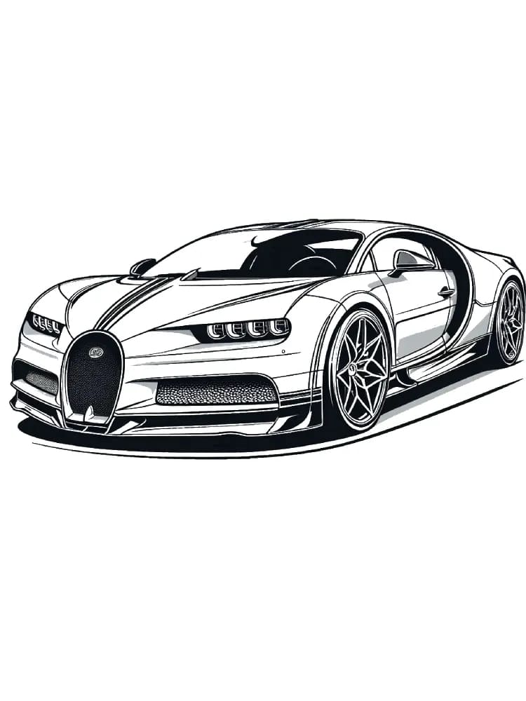 سيارة بوغاتي مجانية للبالغين تلوين