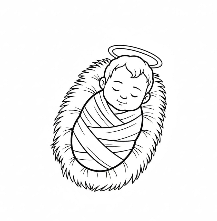 صورة مجانية قابلة للطباعة ليسوع الطفل تلوين