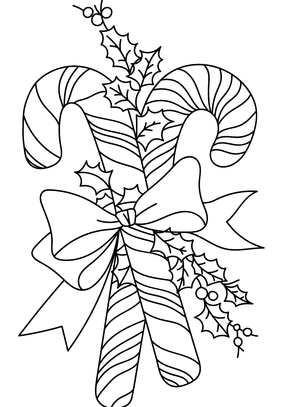 طباعة مجانية لعصا حلوى عيد الميلاد تلوين