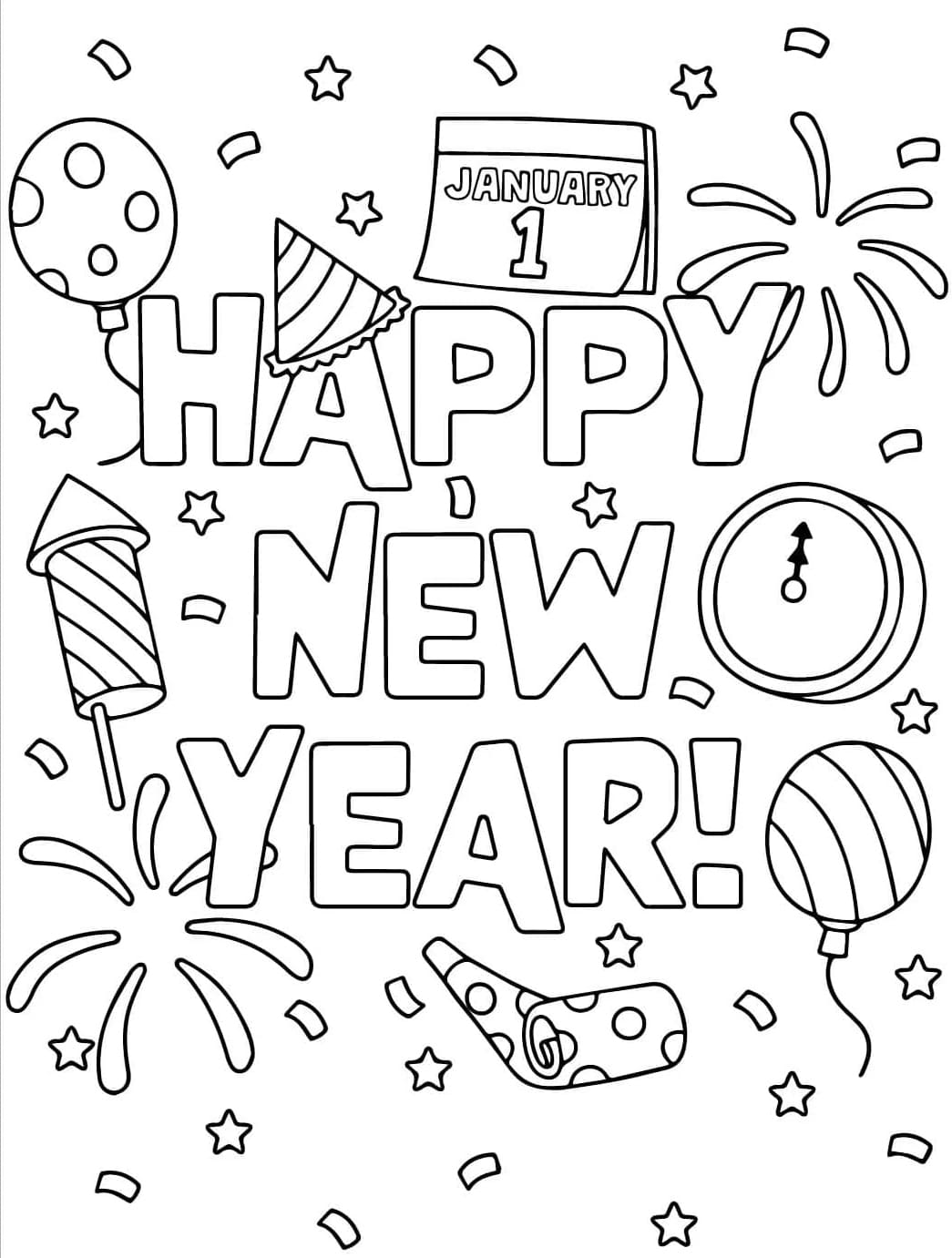 أهلاً بكم في العام الجديد! تلوين