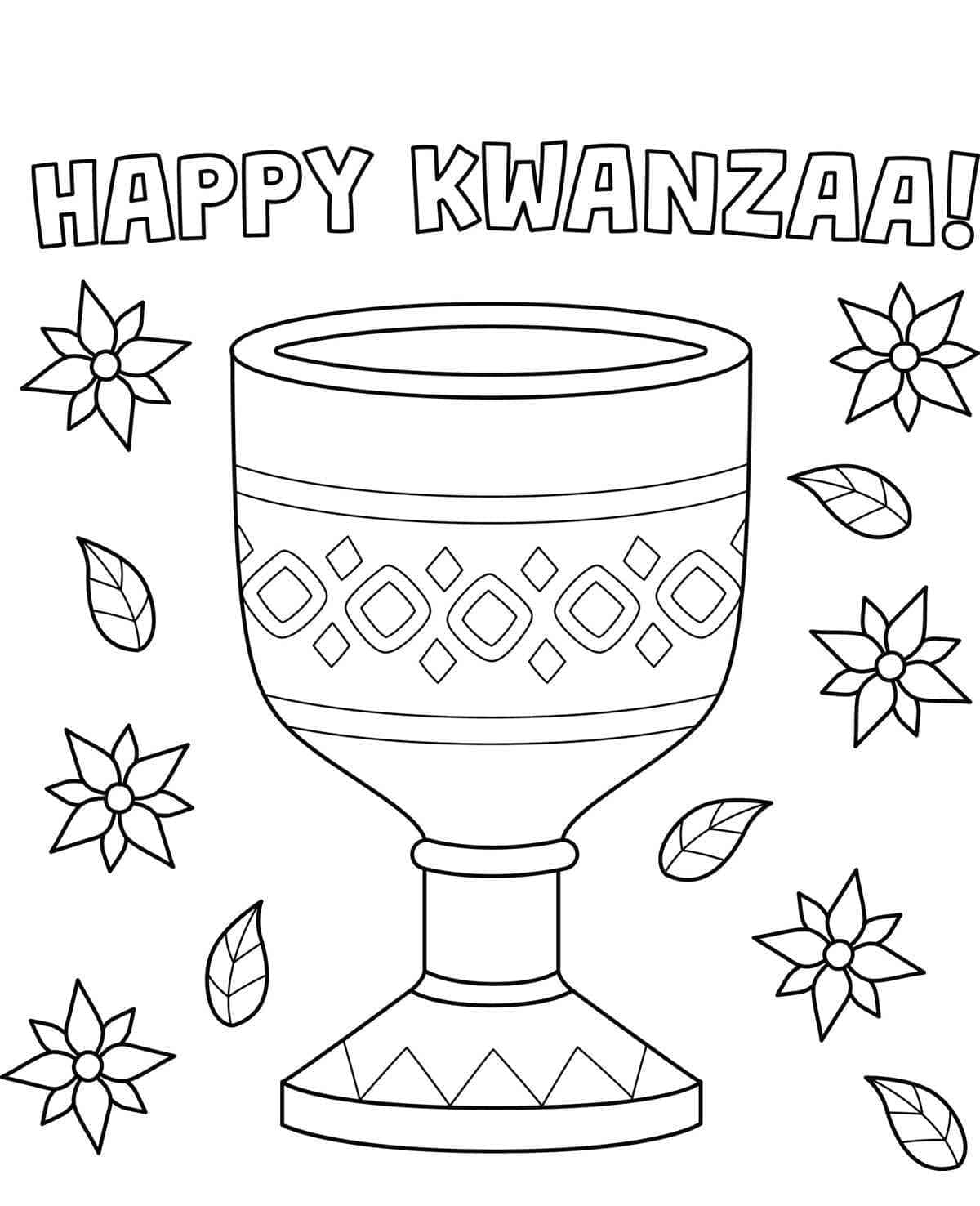 اطبع عيد كوانزا سعيد تلوين