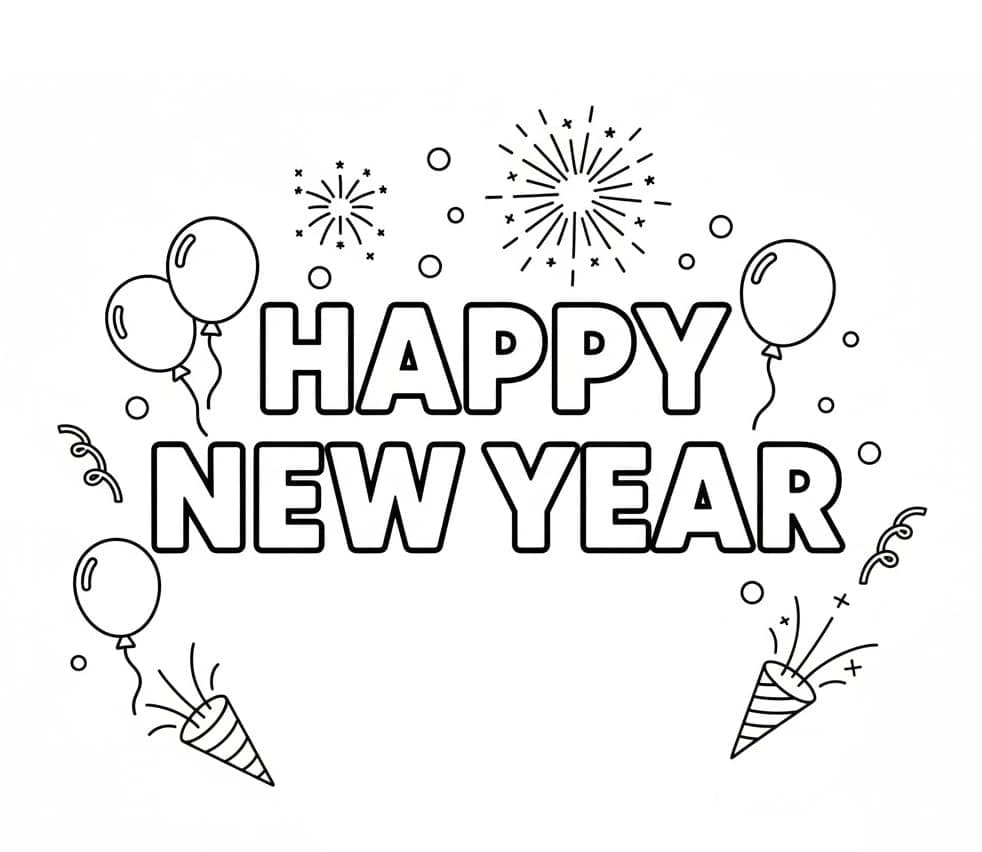 عام جديد سعيد لعالم الطباعة! تلوين