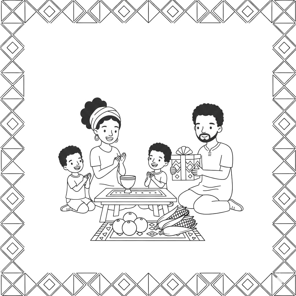 عائلة كوانزا تلوين