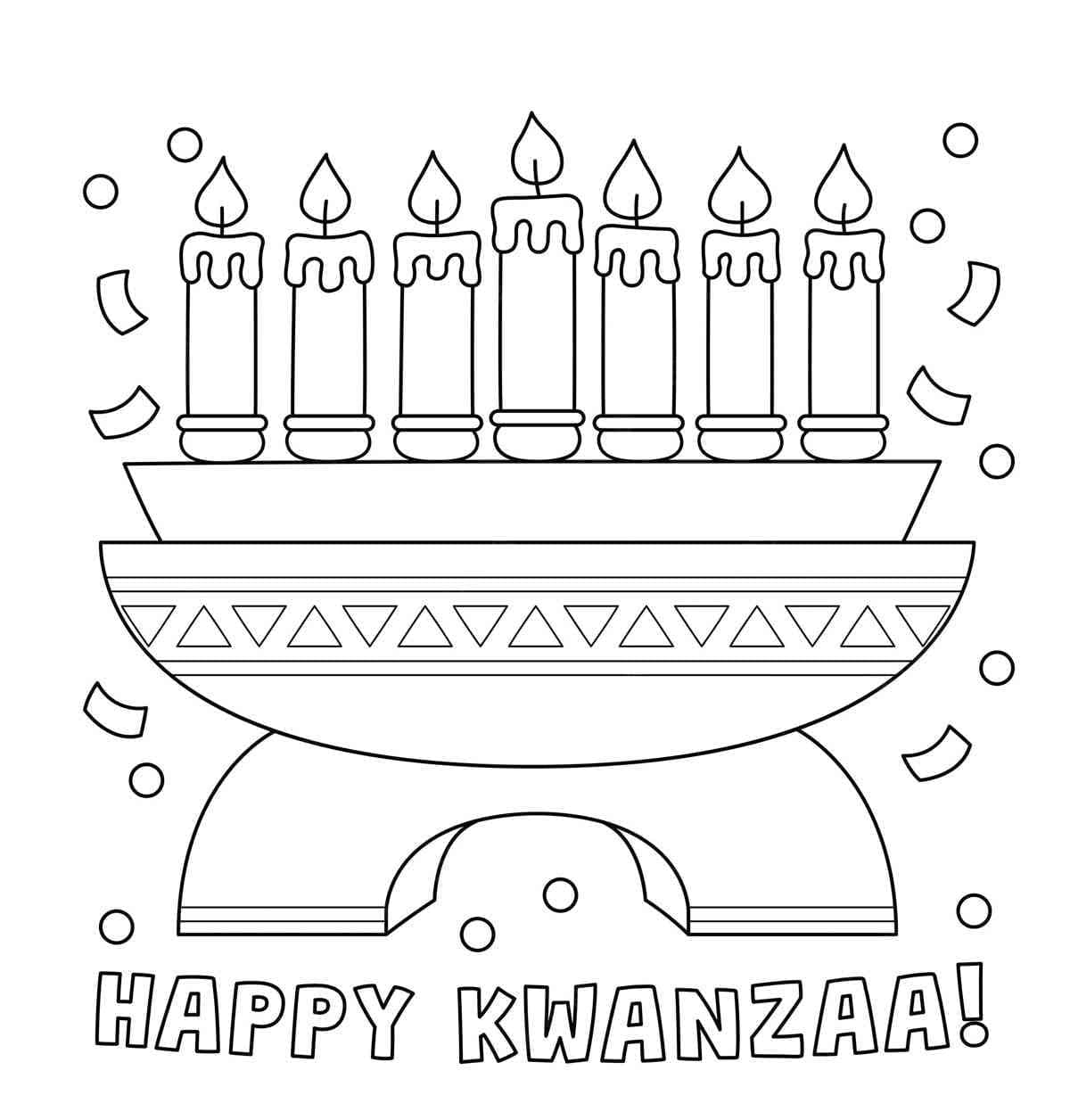 عيد كوانزا سعيد مع الشموع تلوين