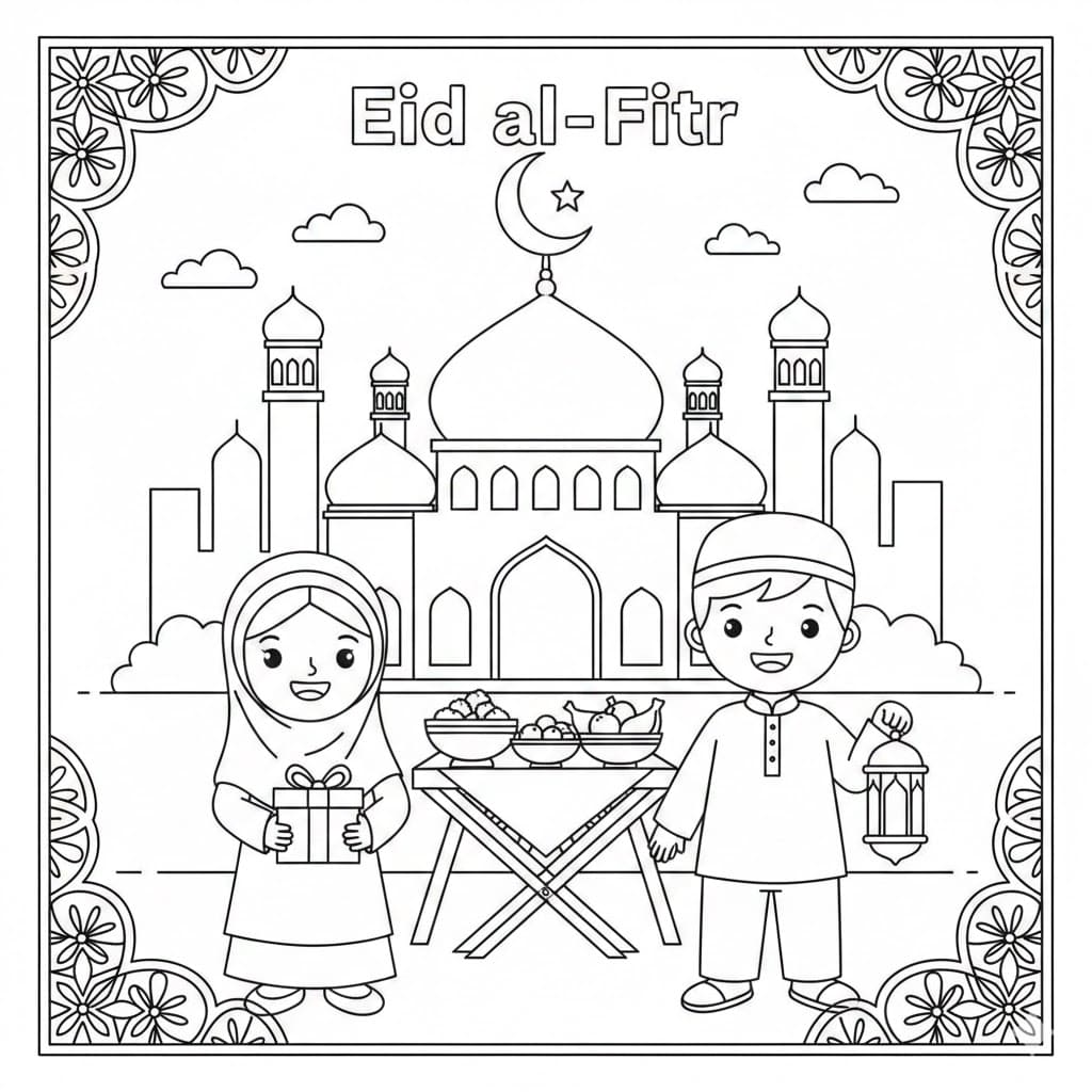 فرحة عيد الفطر تلوين