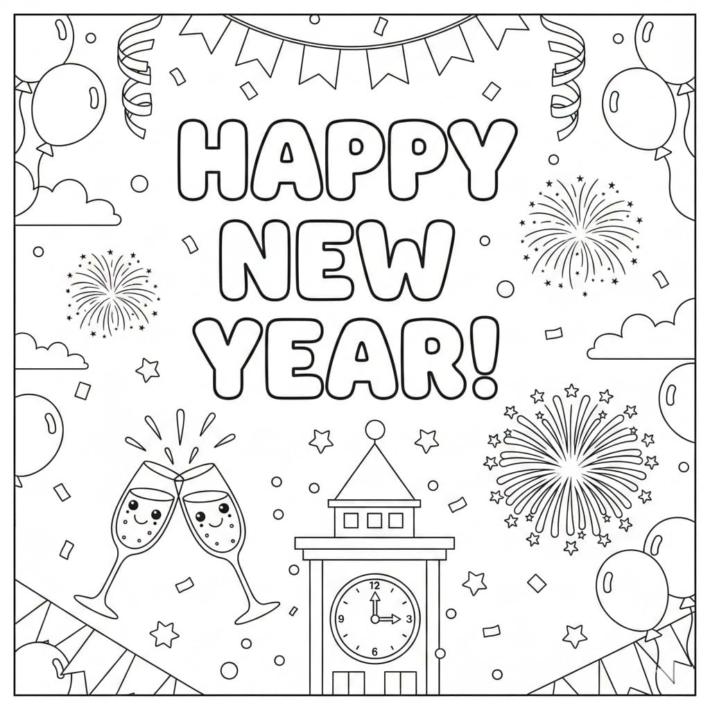 كل عام وأنتم بخير! فنون مجانية. تلوين