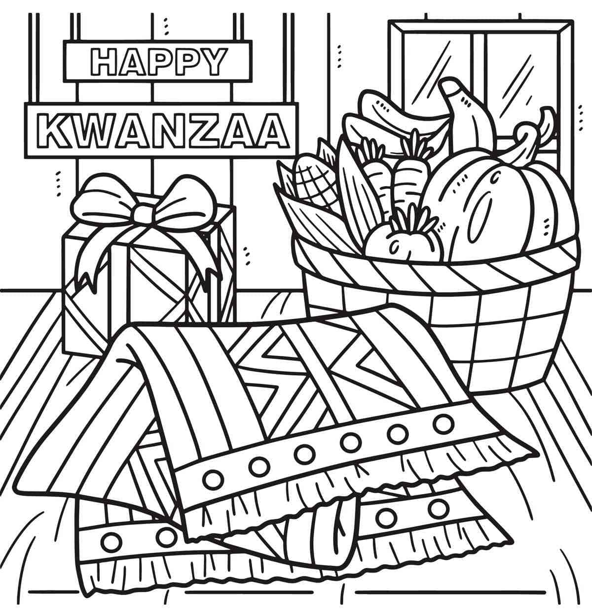 مطبوعات كوانزا السعيدة تلوين