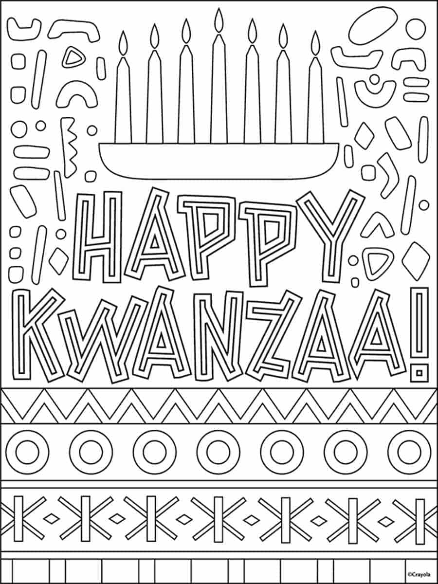 مطبوعات مجانية لعيد كوانزا السعيد تلوين