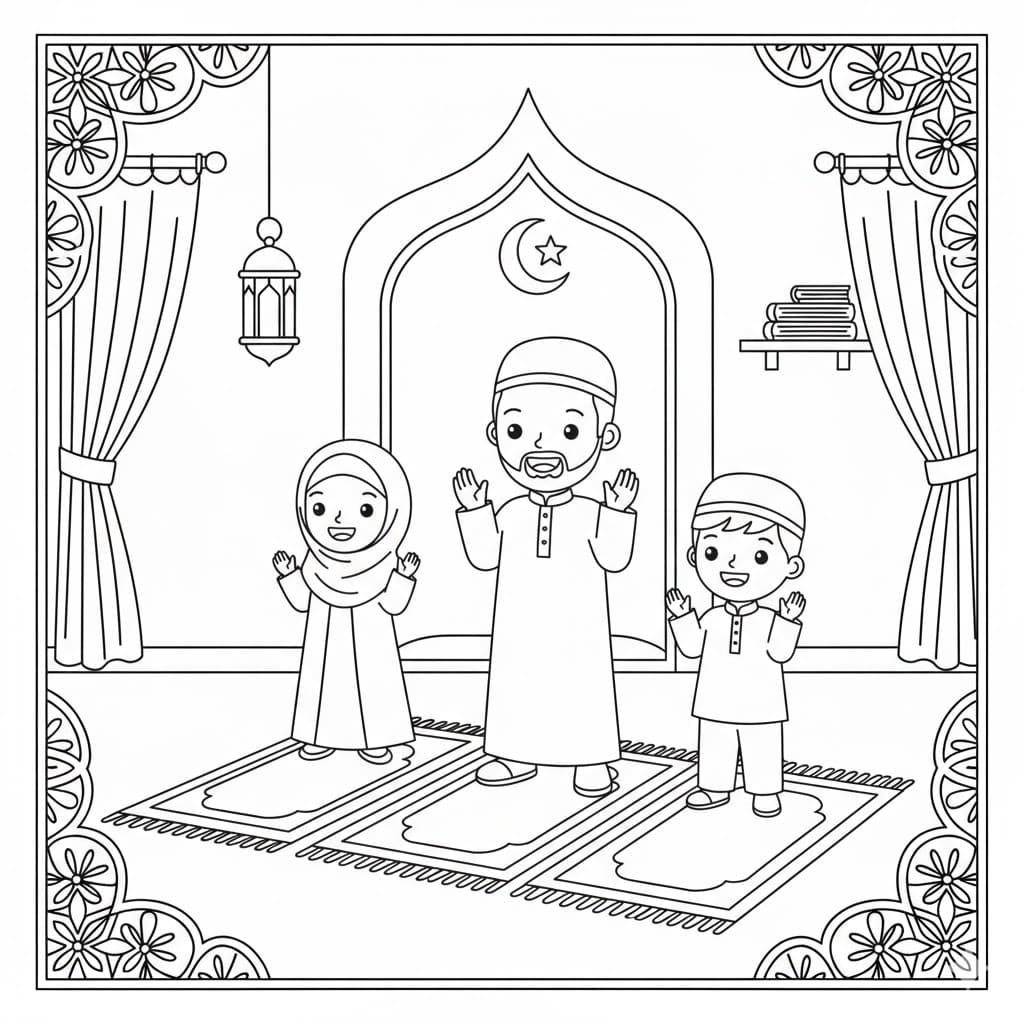 صلاة عيد الفطر تلوين