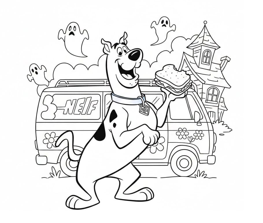 سكوبي دو يأكل تلوين