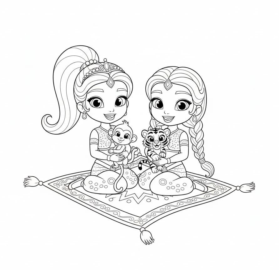 تألق وتألق مجاناً للأطفال تلوين