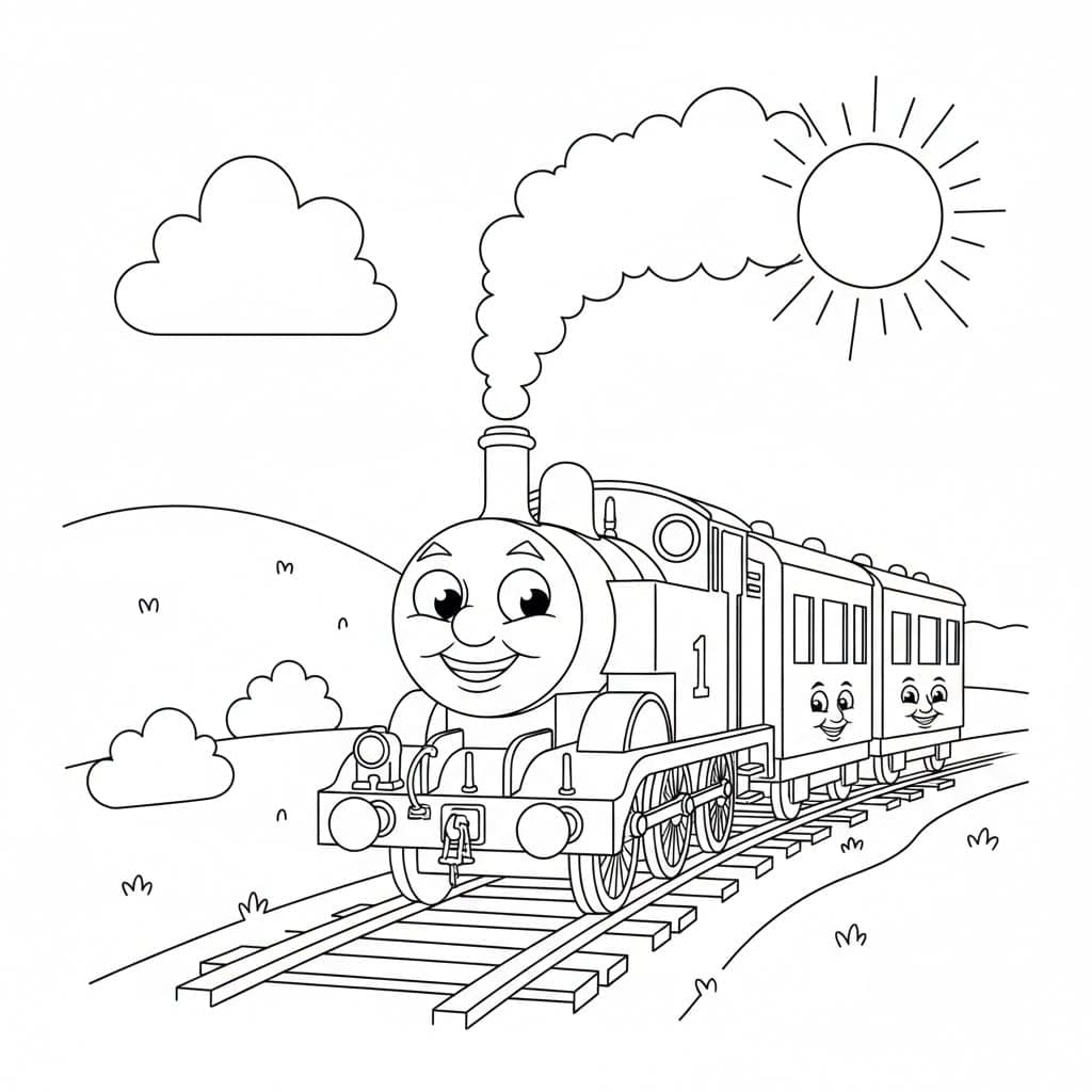 توماس مع الشمس تلوين