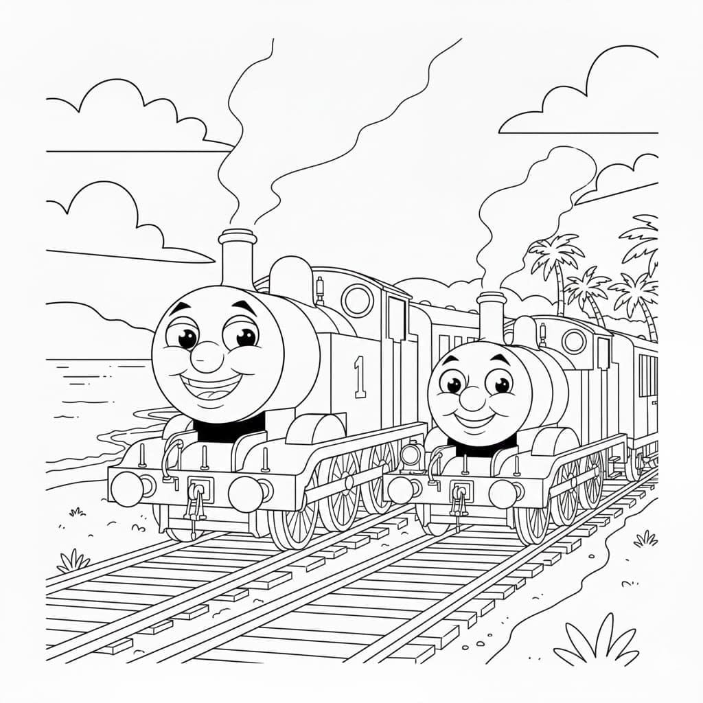 توماس وأصدقاؤه يطبعون تلوين