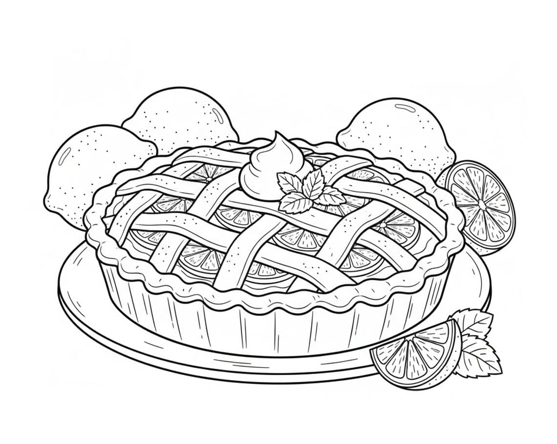 فطيرة الليمون تلوين