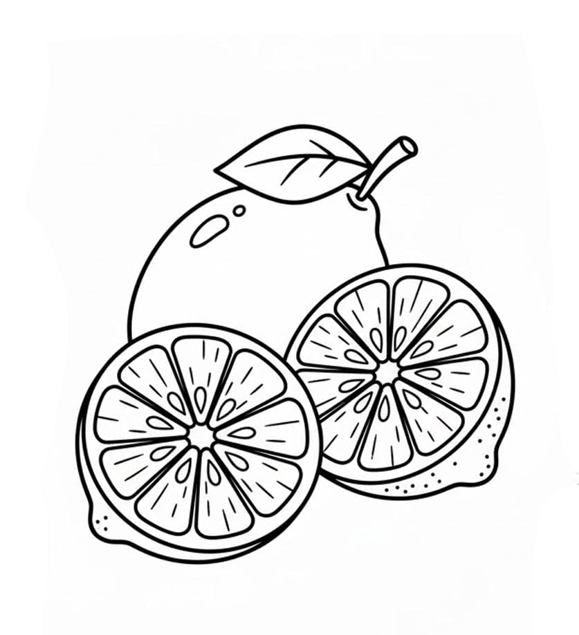 ليمون مقسوم تلوين