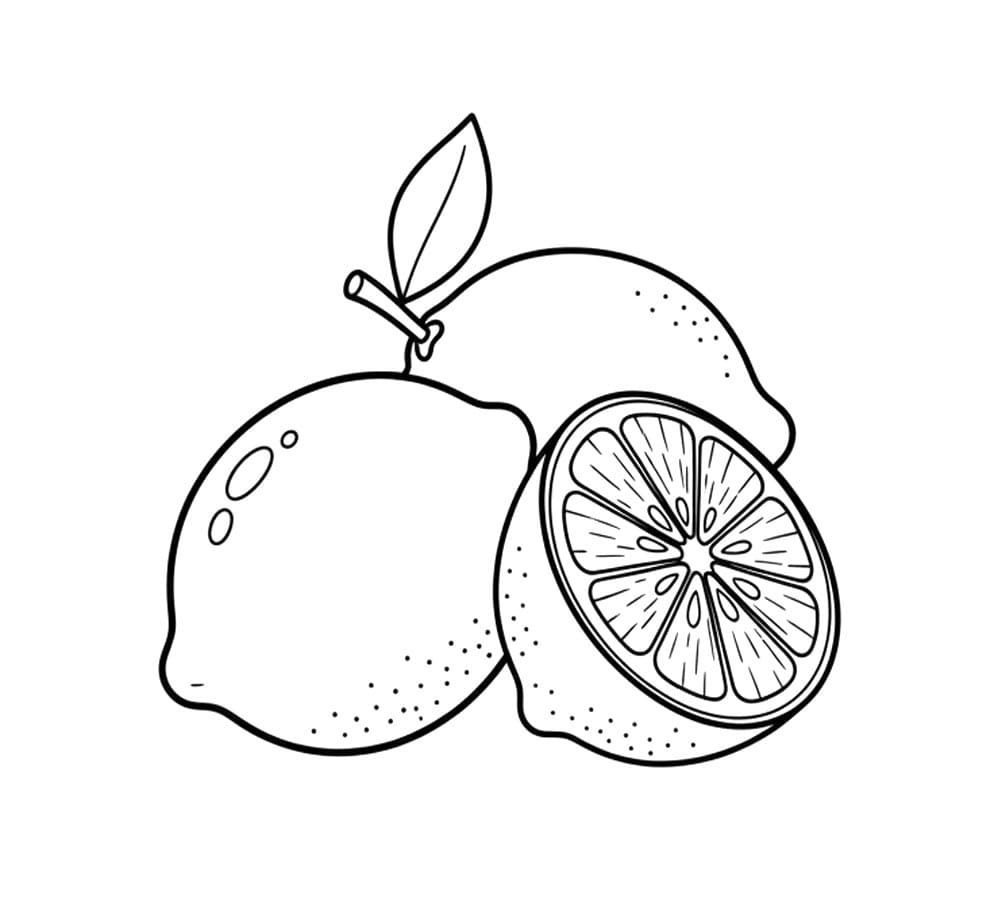 ليمون طازج مقطع تلوين