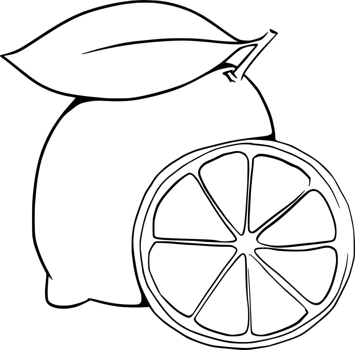 ليمون مقطع بسيط تلوين