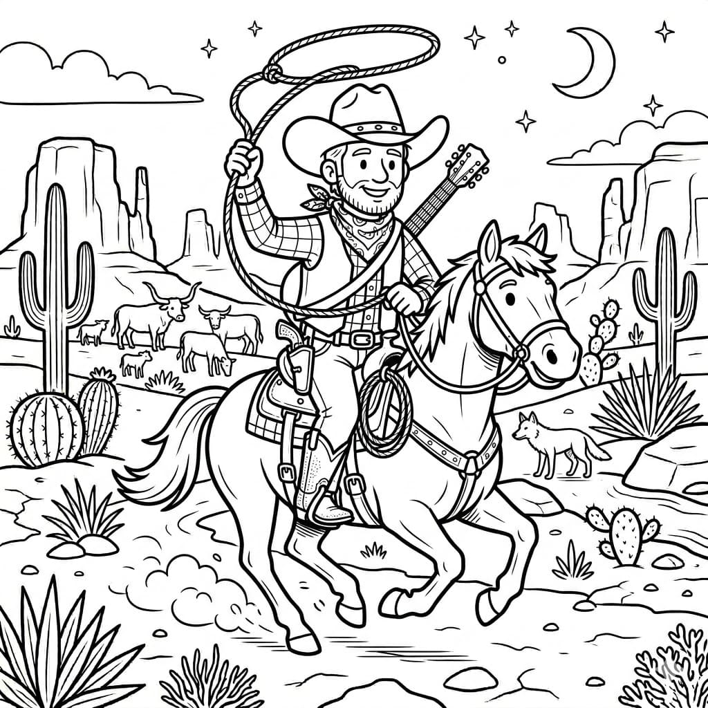 راعي البقر المرح تلوين